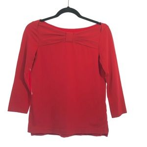Kate Spade Top Small Wheaton Red Bow Boat Neck